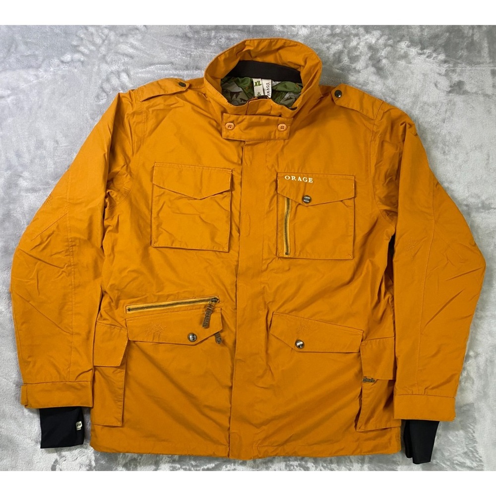 Orage Masters Ski Jacket Men XL Orange/Alligator Tech Outerwear Utility Pockets